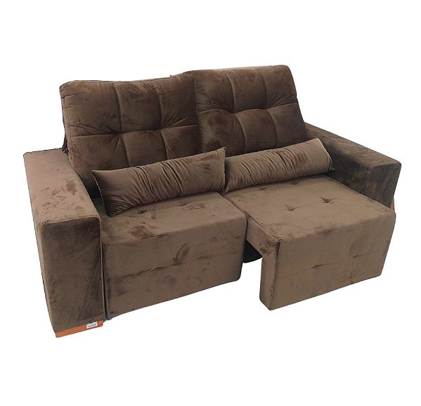 Sofá retrátil 3 lugares suede