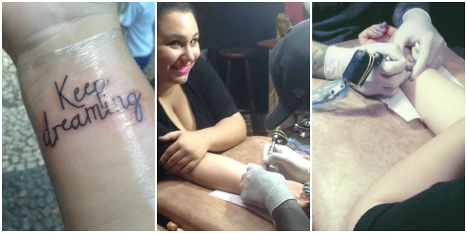 sonhar fazendo tatuagem no braço esquerdo