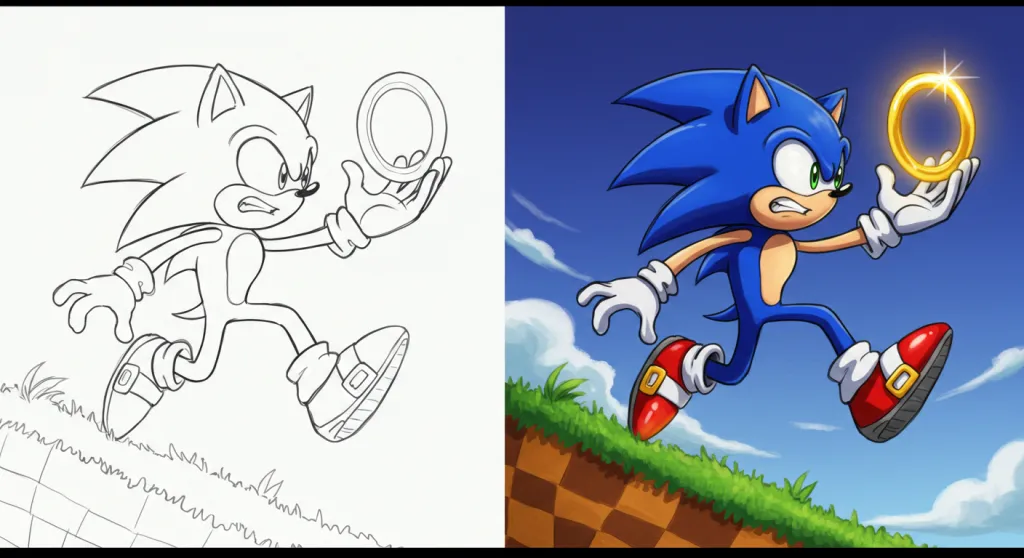 Páginas para colorir Sonic