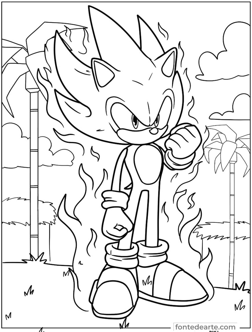 Sonic para colorir grátis