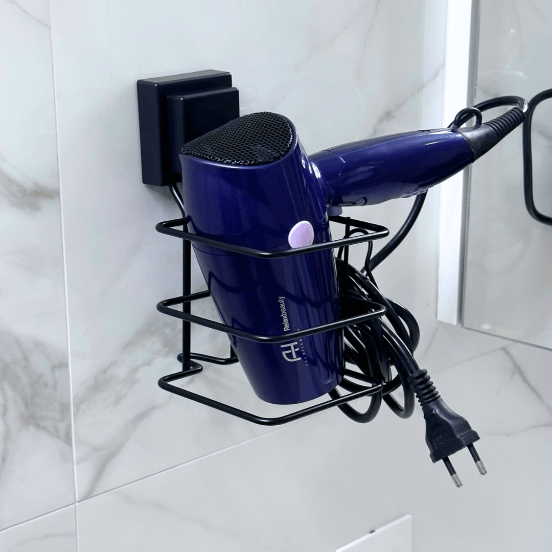 suporte para secador de cabelo com gancho