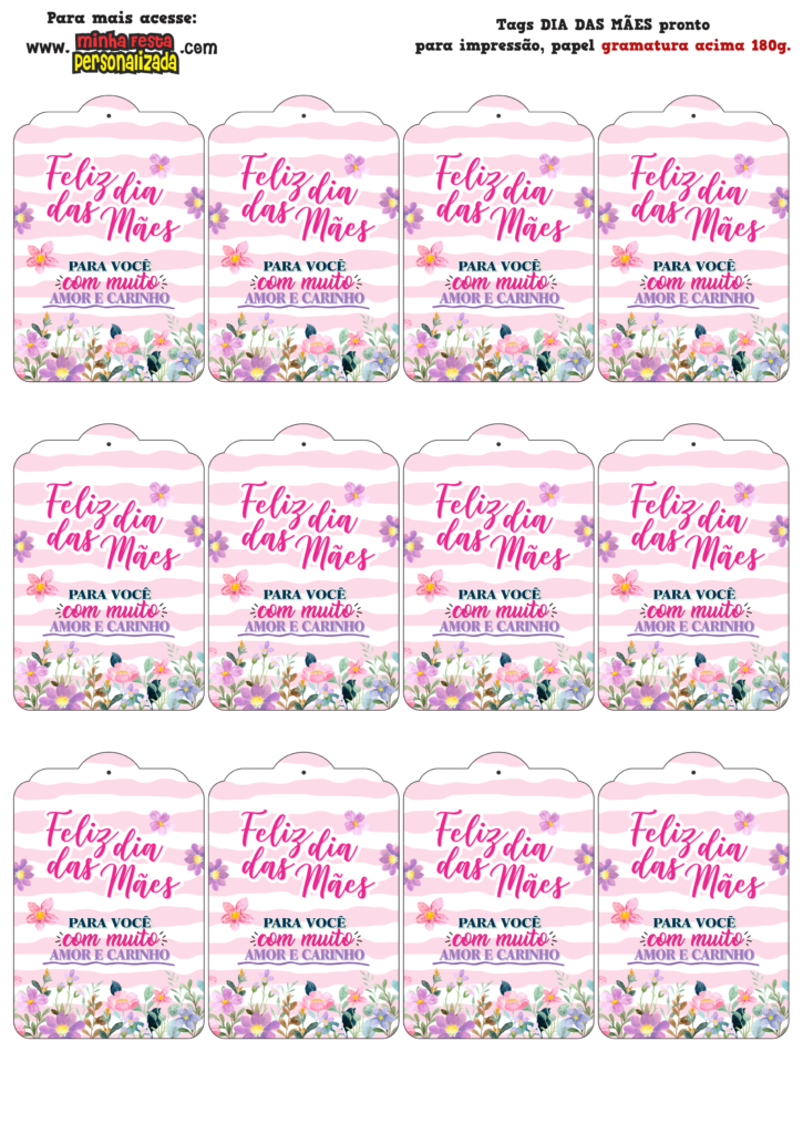 modelos de tag dia das mães criativas