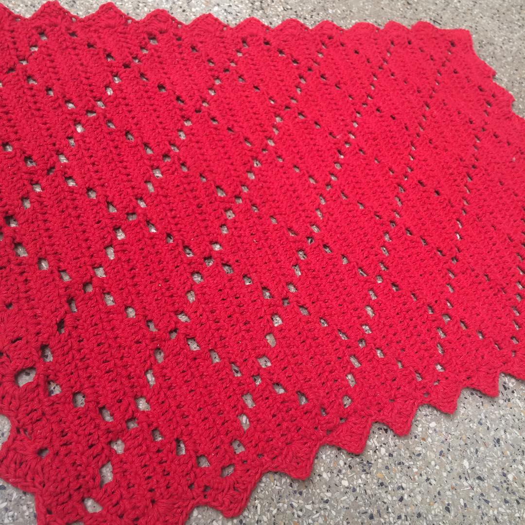 Tapete De Crochê Quadrado