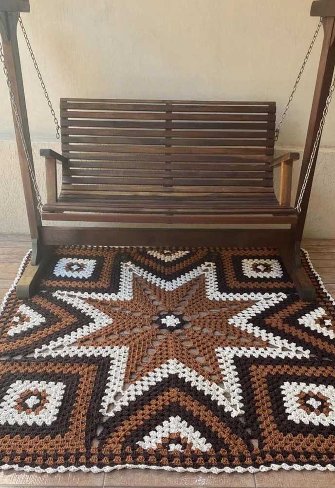 Tapete De Crochê Quadrado