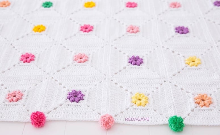 Tapete De Crochê Quadrado