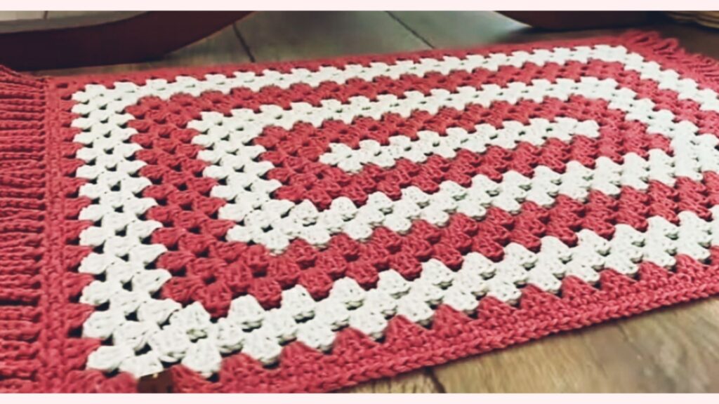 Tapete De Crochê Quadrado