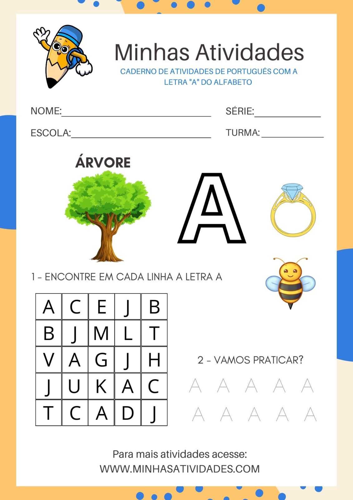 letra a maiúscula e minúscula atividades