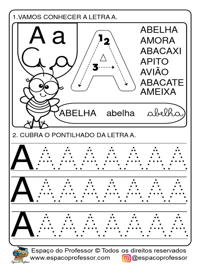 objetos com a letra a