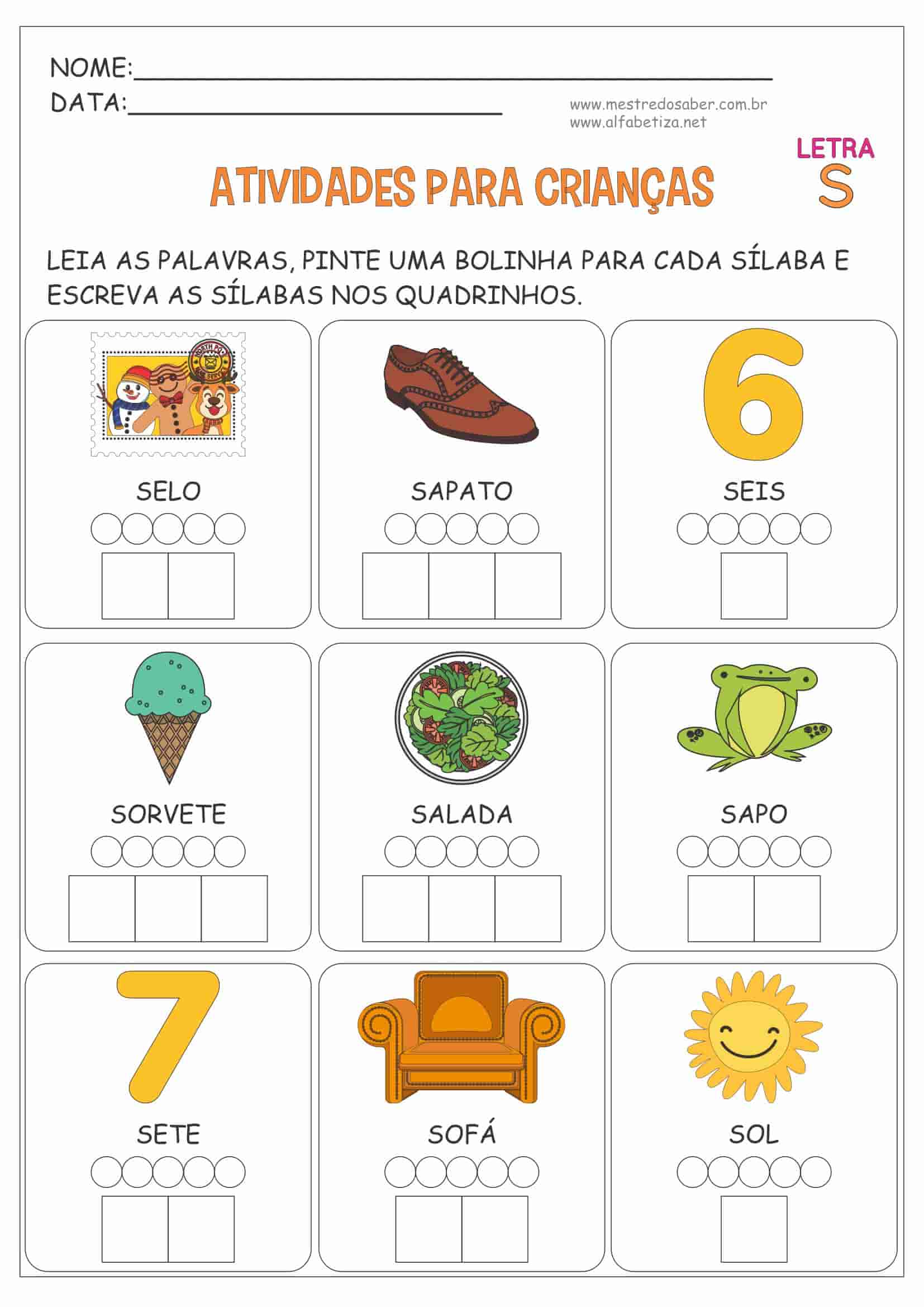 atividades de alfabetização letra a