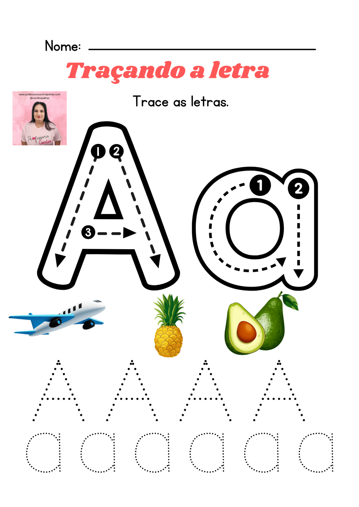 traçado da letra a