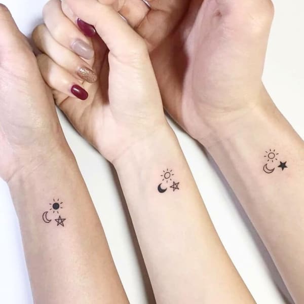 tatuagem de amizade fineline