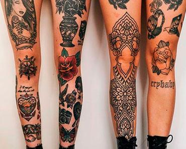 ideias de tatuagem feminina na perna delicadas