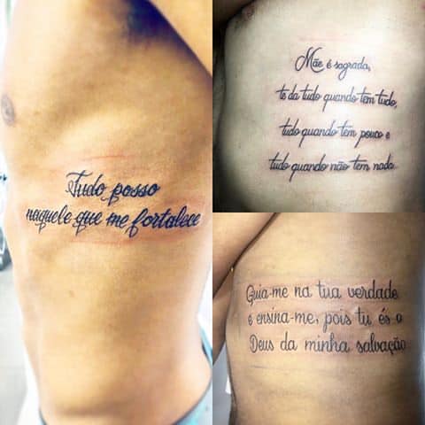 tatuagem frase masculina vs tatuagem símbolo