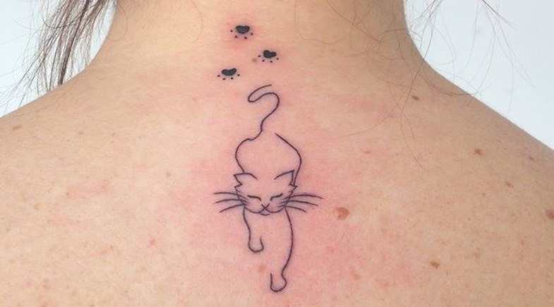 Tattoo Gatinho Contorno