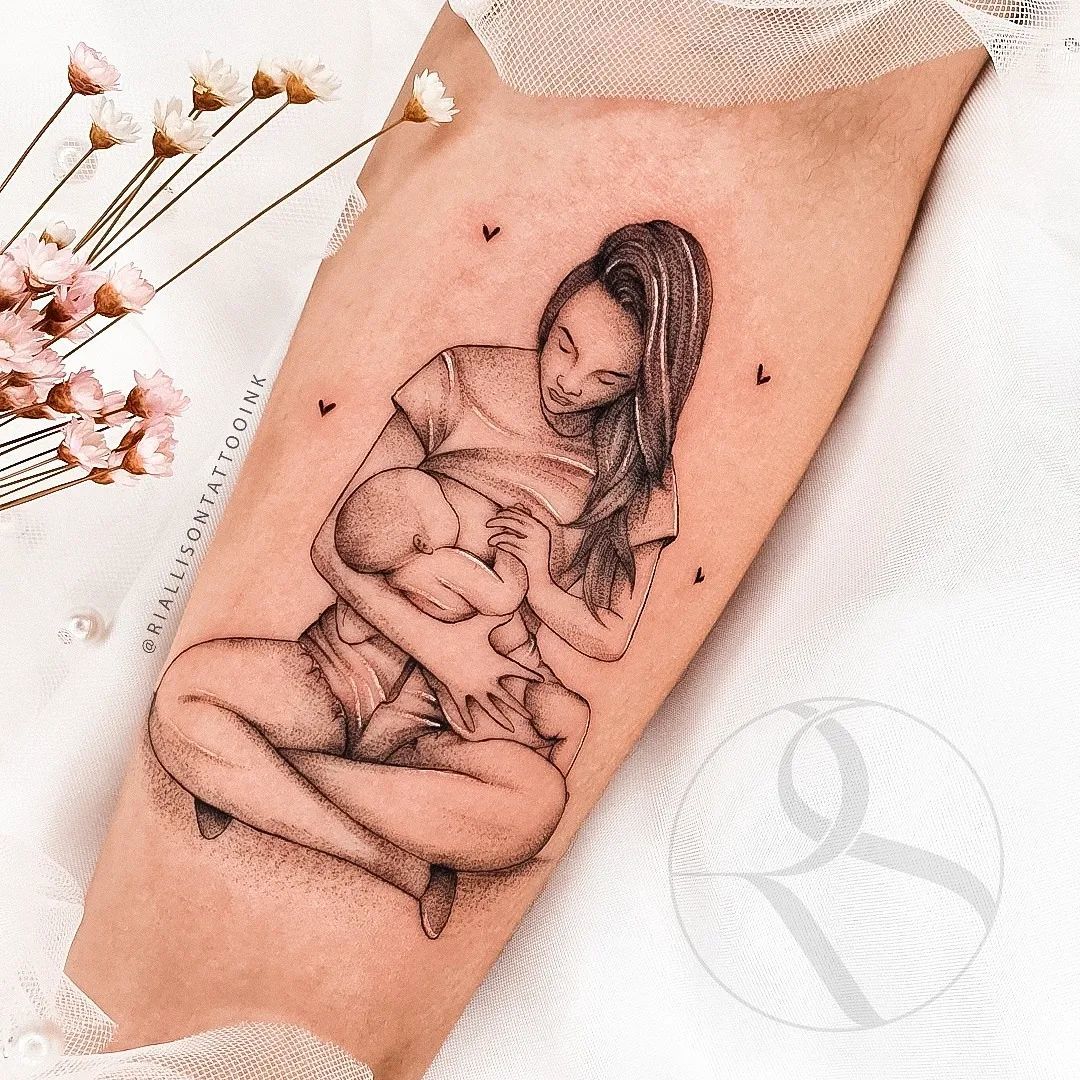 ideias de tatuagem mãe e filho delicada