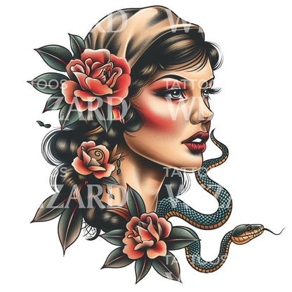 ideias de tatuagem old school feminina para inspirar