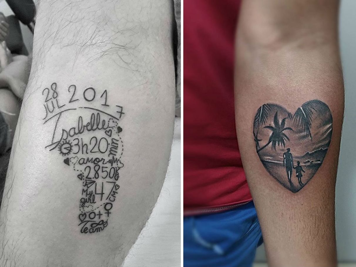 Os Melhores Locais do Corpo para Tatuagens Masculinas de Homenagem aos Filhos