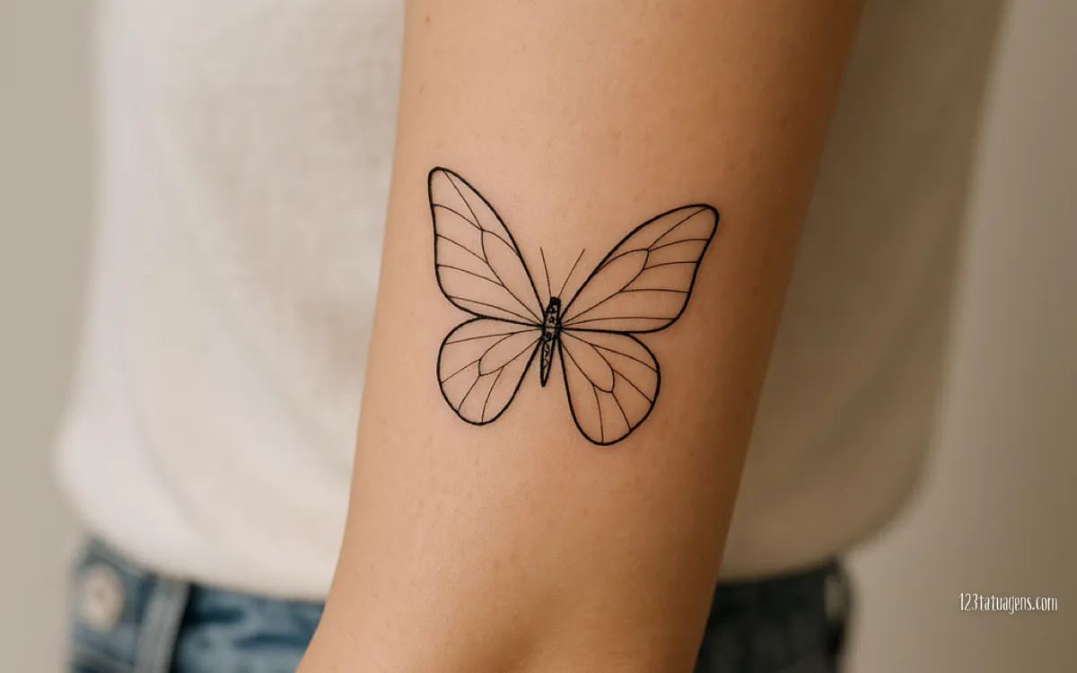 tatuagem borboleta delicada