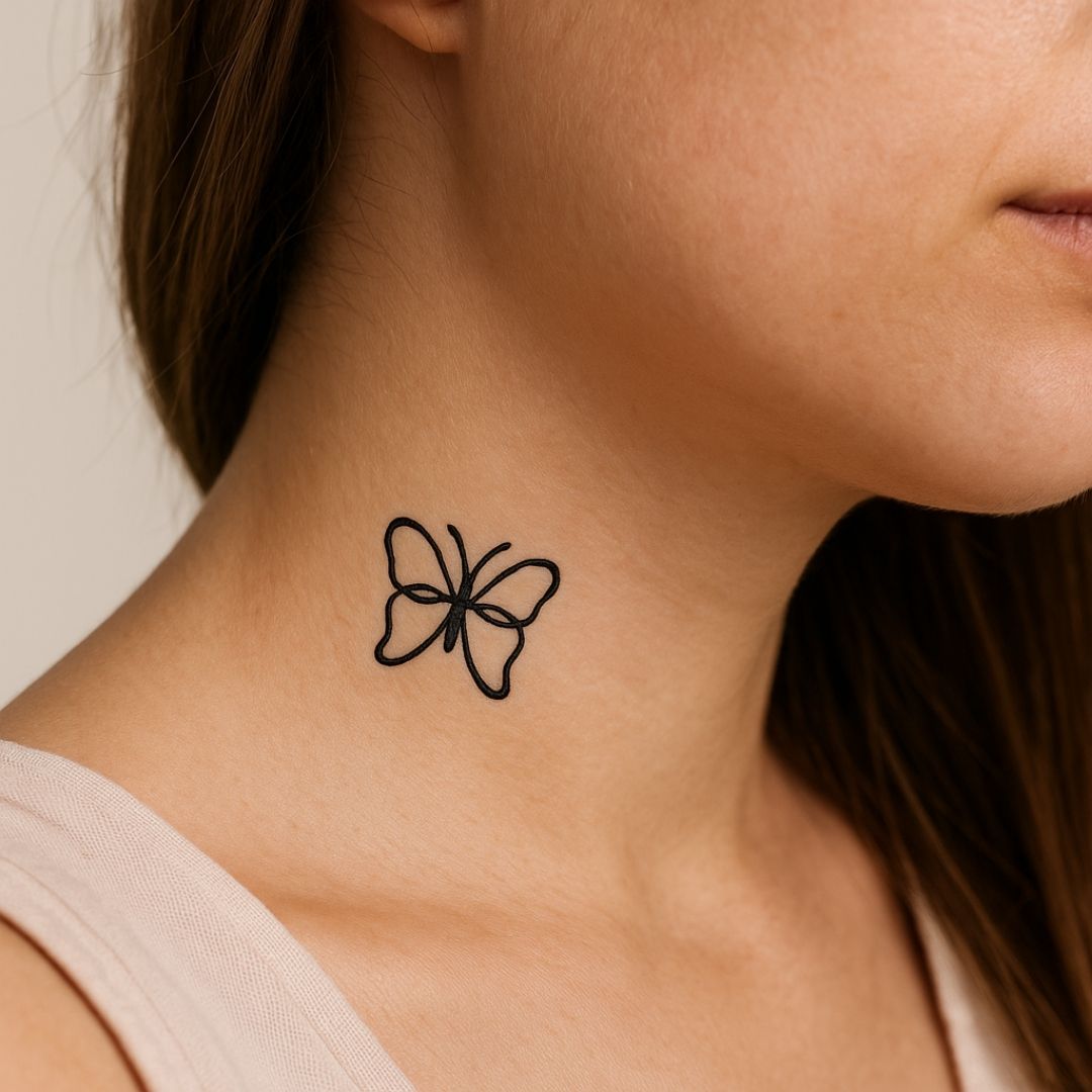 tatuagem borboleta no tornozelo