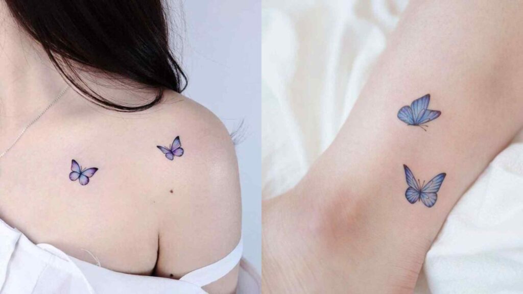 tatuagem borboleta traço fino