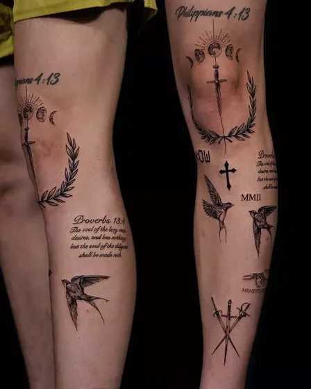 tatuagem combinando fine line versus patchwork qual escolher