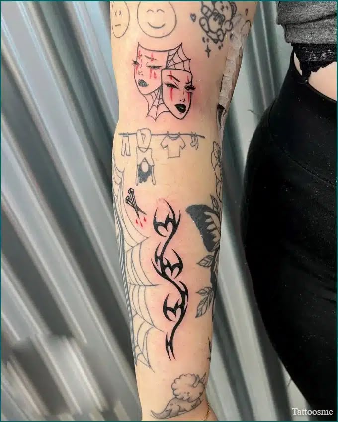 arrependimento tatuagem fine line patchwork cuidados