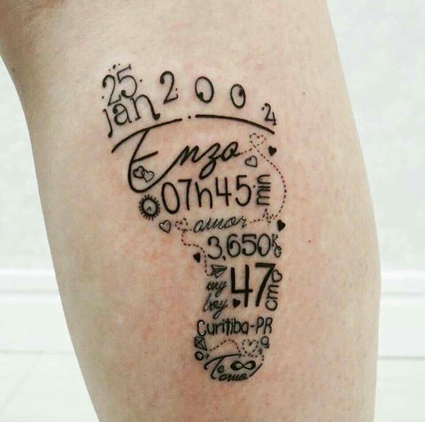 Tatuagem Data De Nascimento Do Filho Masculino