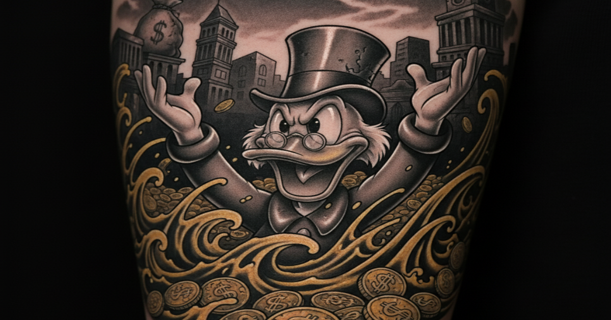 tatuagem de dinheiro no peito