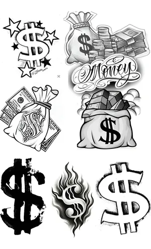 tatuagem de notas de dólar