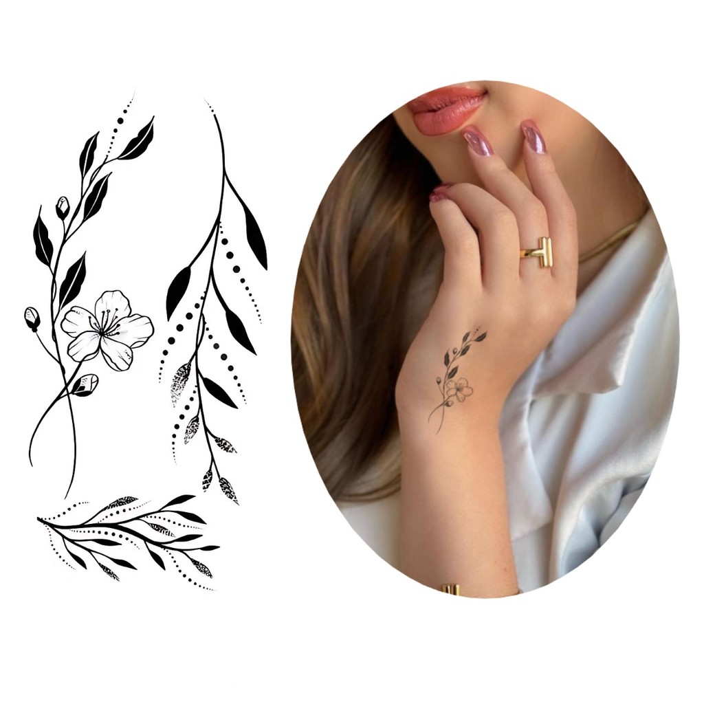 tatuagem de flor fine line