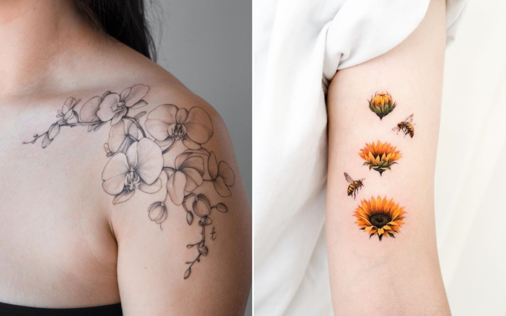 tatuagem de rosa delicada