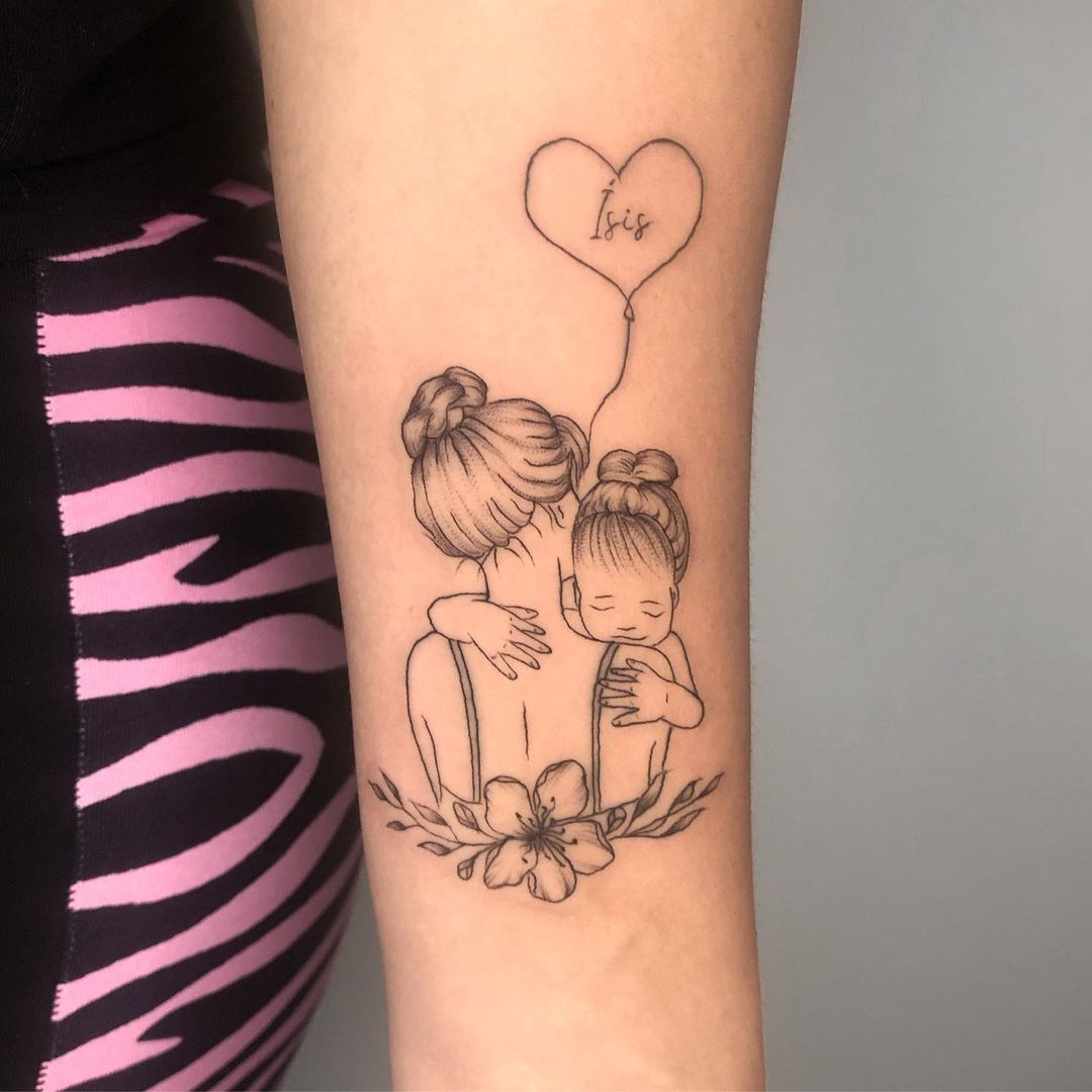 Tatuagem De Mãe E Filha Pequena