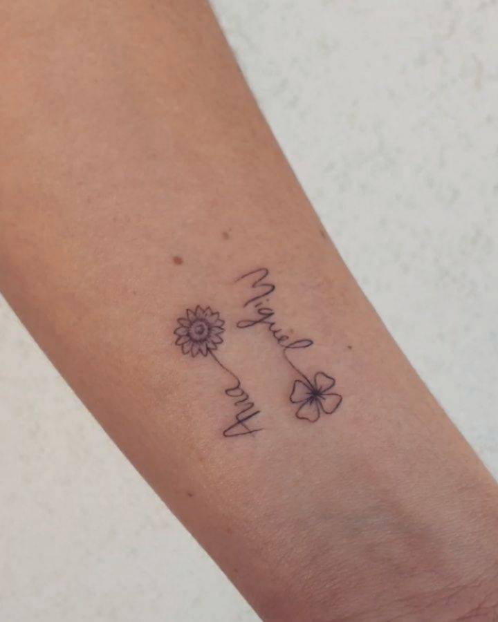 tatuagem nome filho infinito