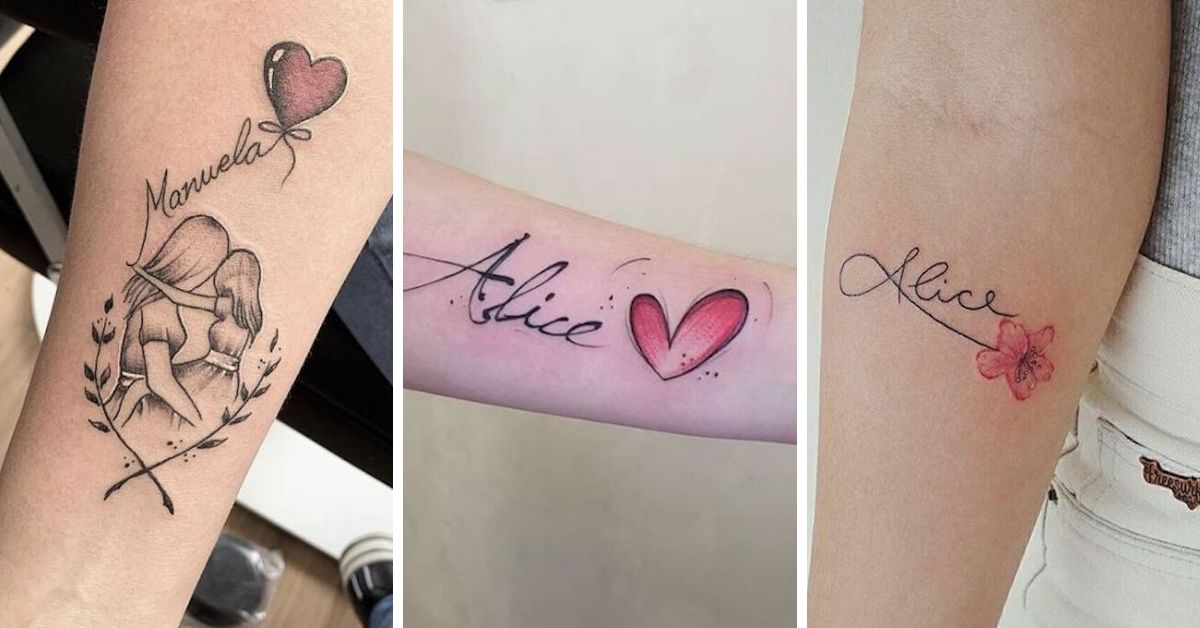 tatuagem nome filho escrita
