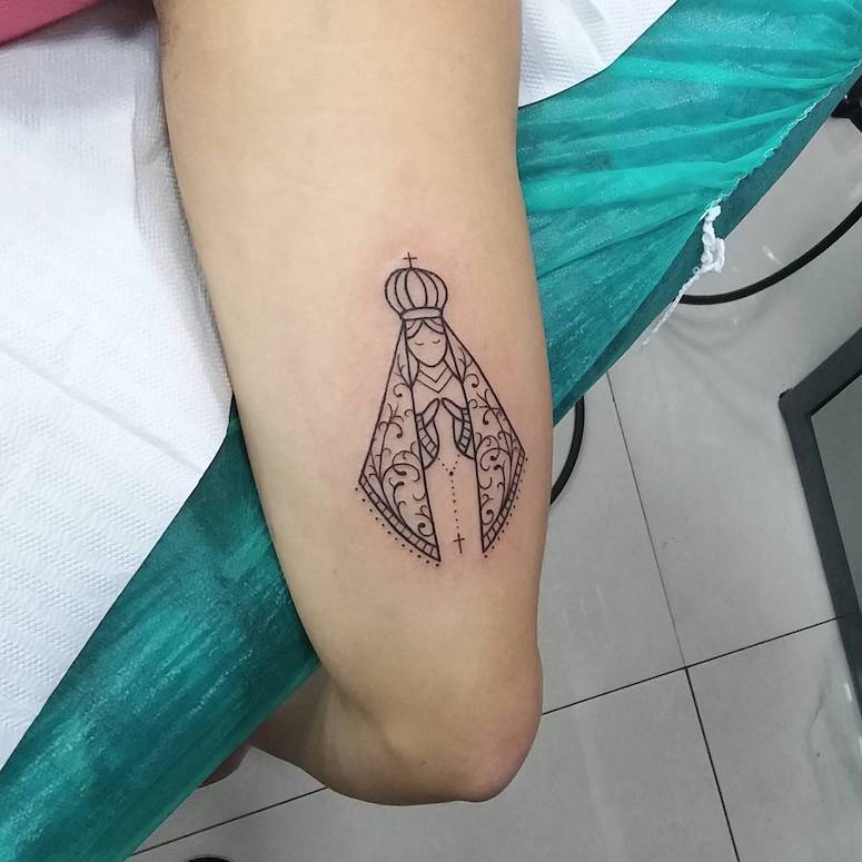 tatuagem coração de maria