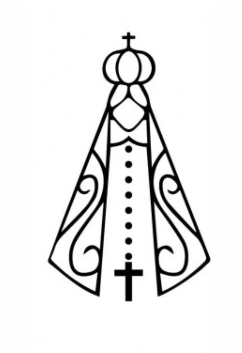 tatuagem nossa senhora preto e cinza
