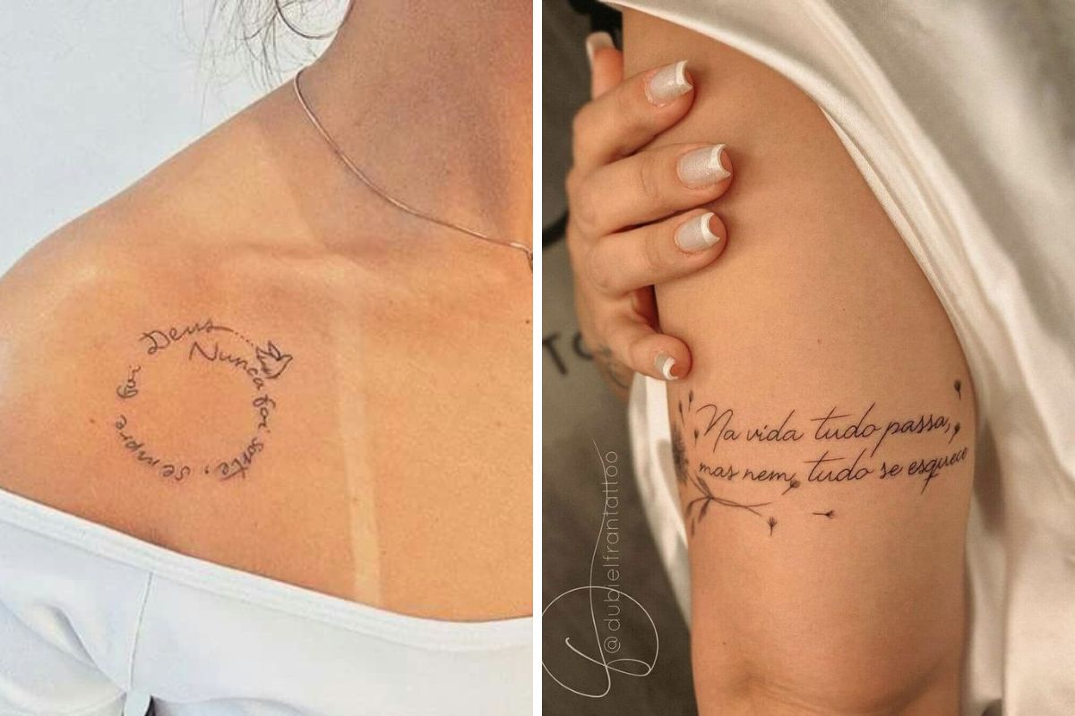 tatuagem de Deus na nuca feminina