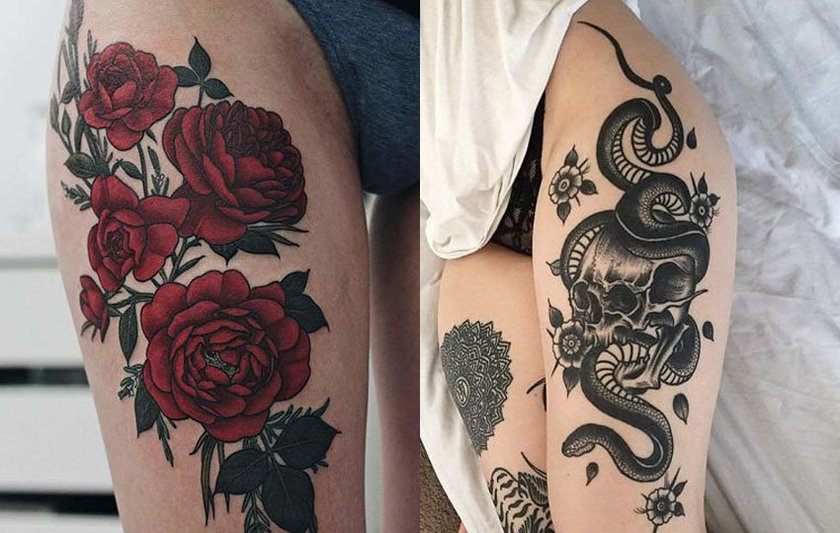 Tatuagem Aquarela na Coxa: Delicadeza e Arte