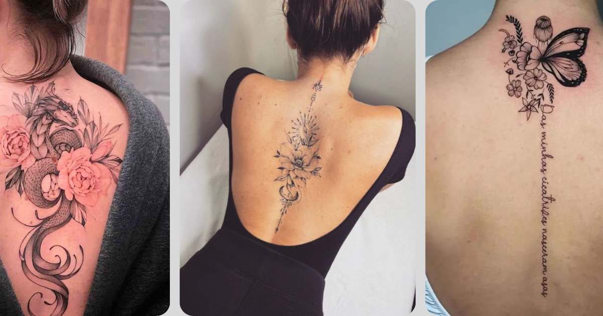 tatuagem feminina nas costas fênix