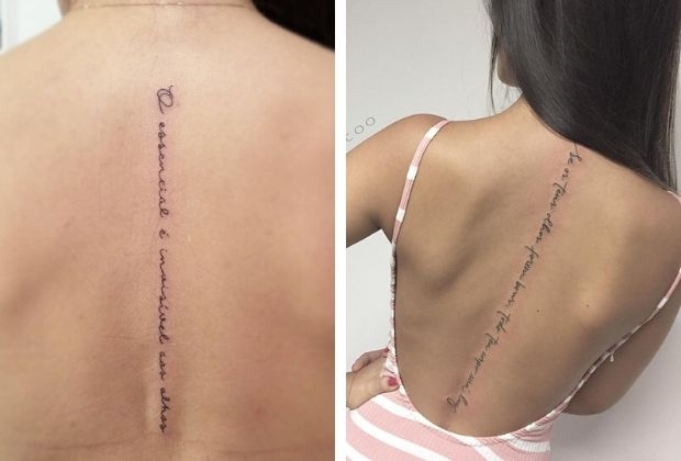 tatuagem feminina nas costas geométrica