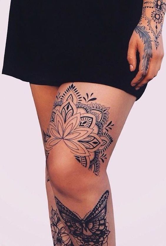 tatuagem feminina perna