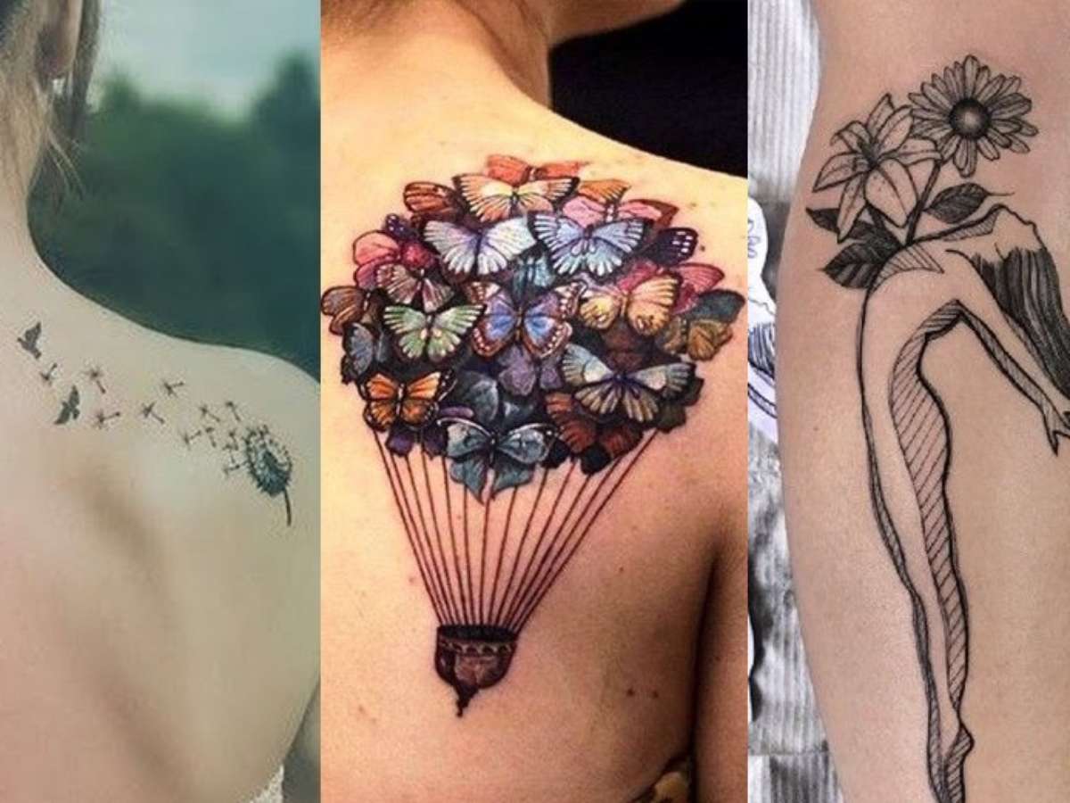 tatuagem de pássaro voando