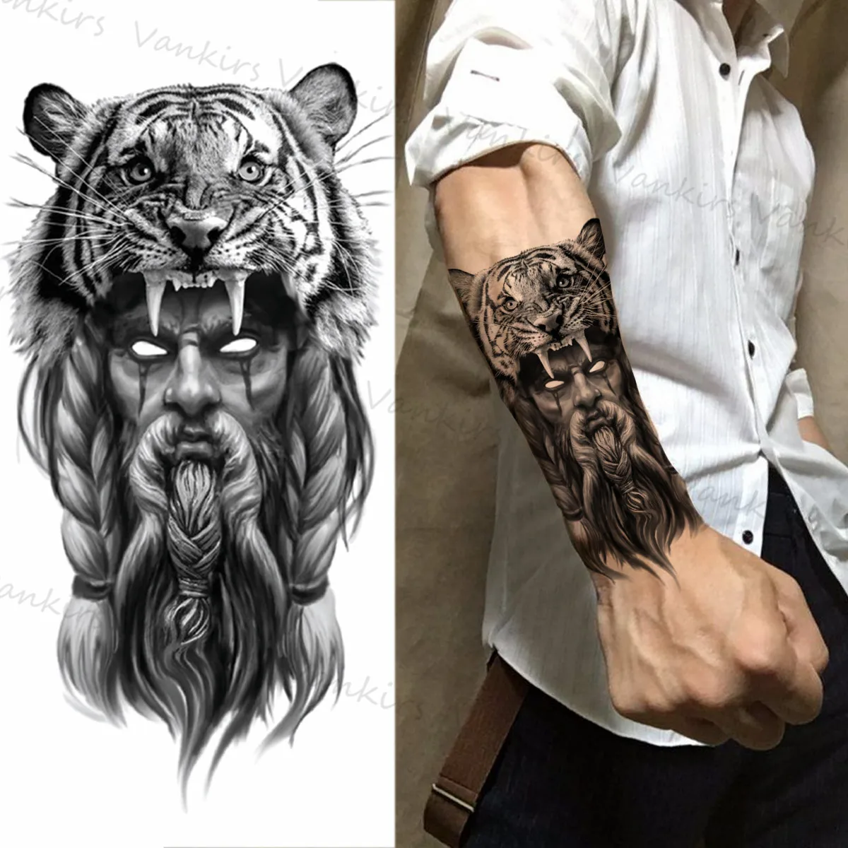 tatuagem de São Miguel Arcanjo nas costas masculina estilo realismo