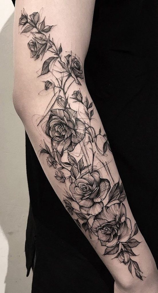 inspiração tatuagem antebraço feminino floral