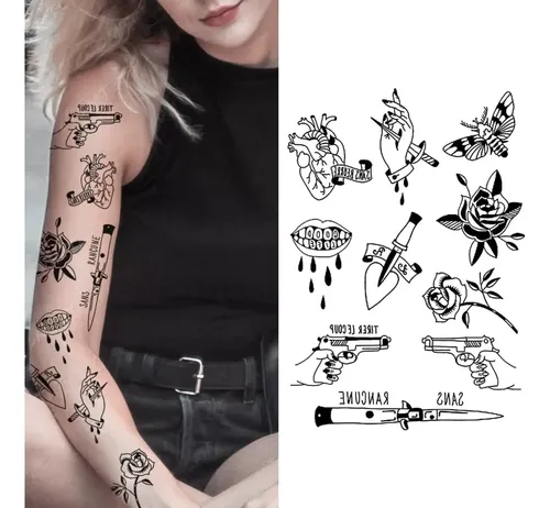 tatuagem old school feminina no pulso