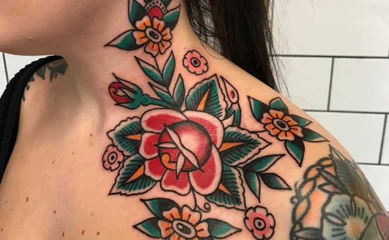 tatuagem old school feminina vs neo tradicional