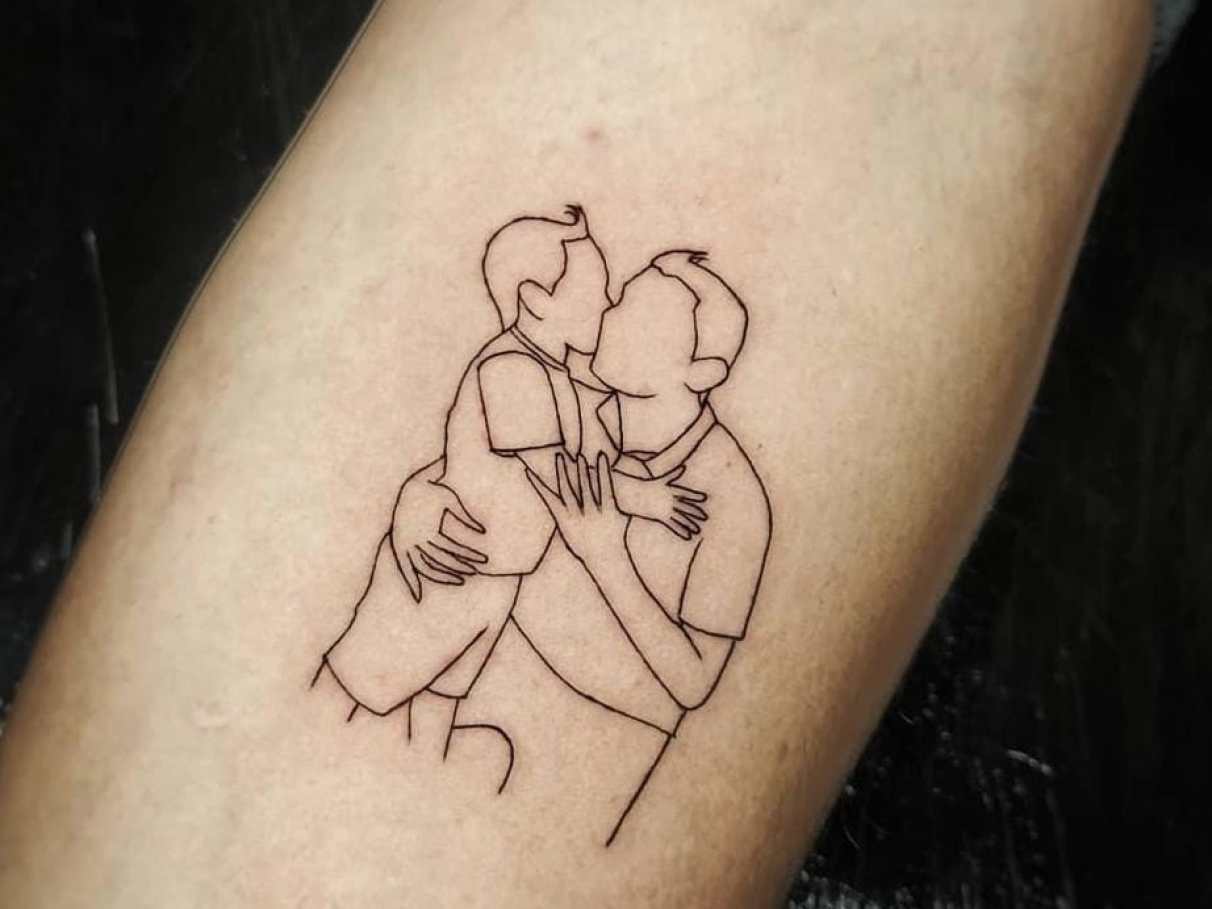 tatuagem pai e filho simples
