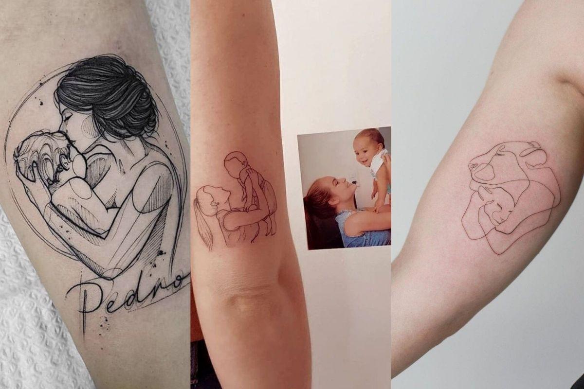tatuagem pai e filho simples