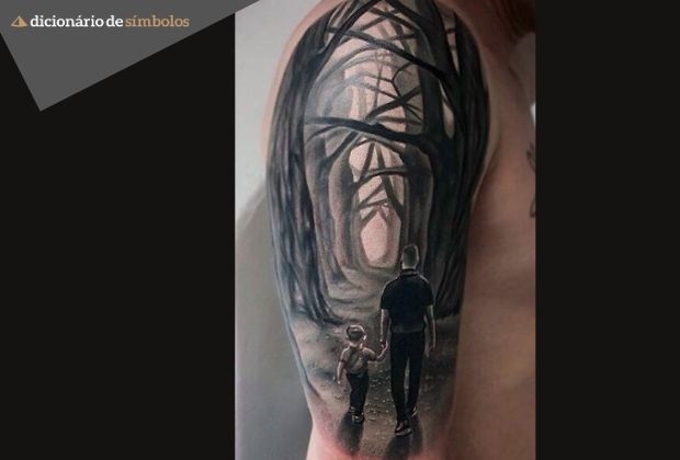 tatuagem pai e filho simples