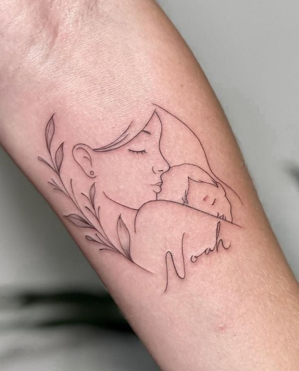 tatuagem pai e filho simples
